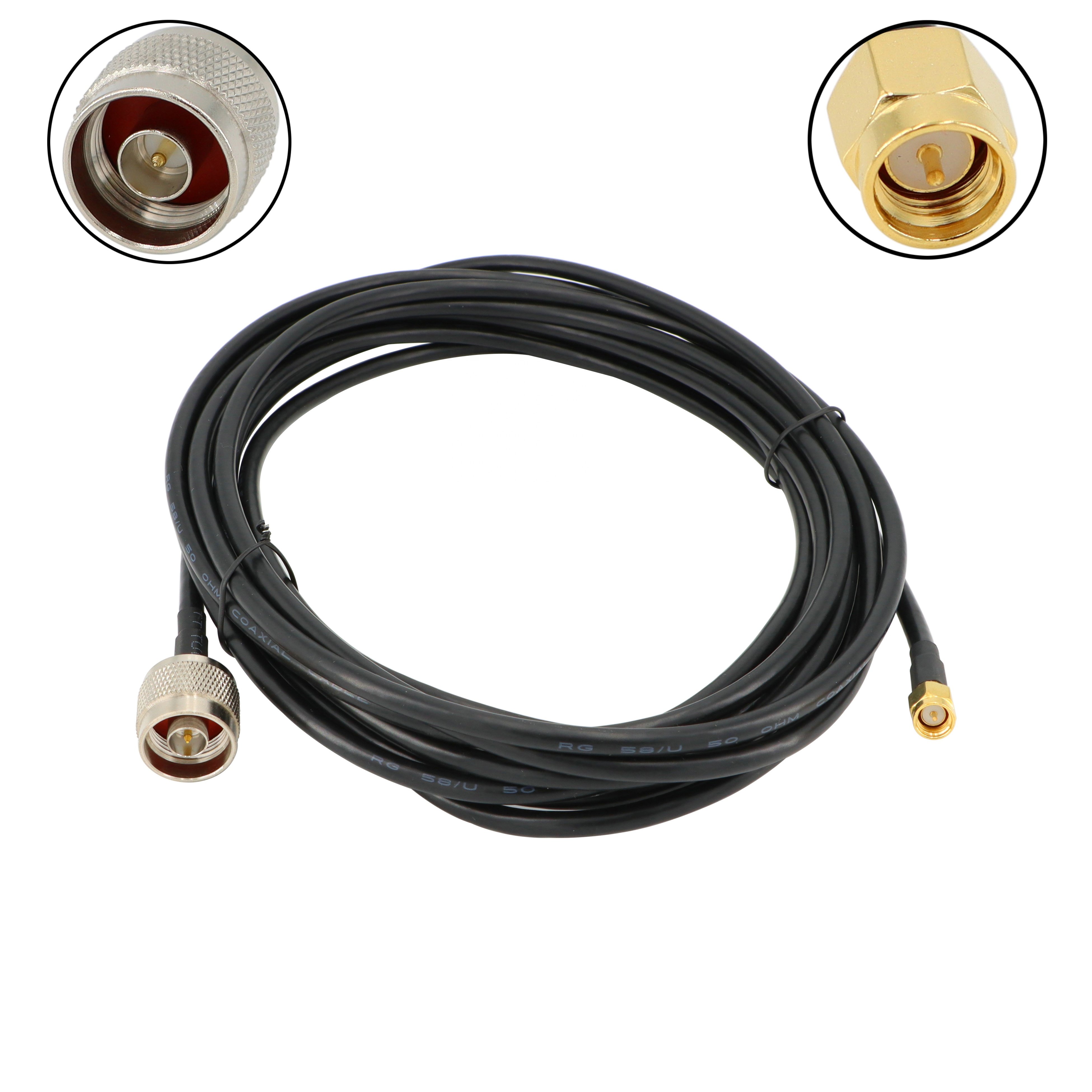 RF cable N to SMA Jumper N Male to SMA Male Low Loss Coaxial Cable RG58 50CM for 3G 4G 5G LTE Antenna Ham Radio GPS WiFi
